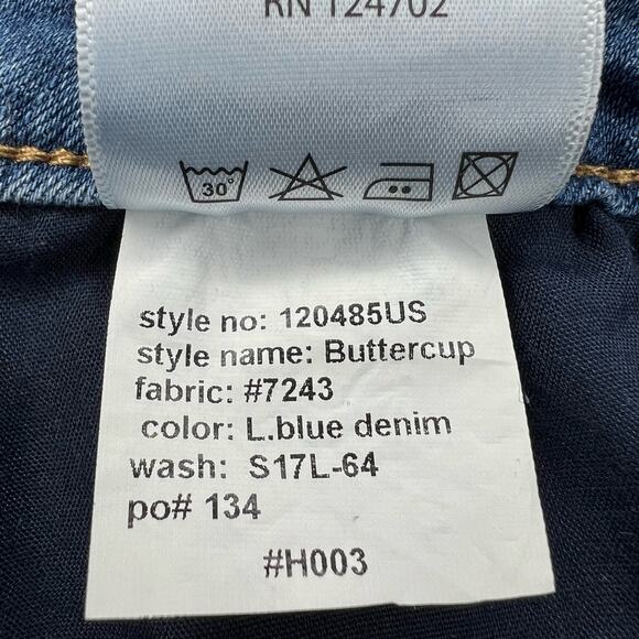 NWT Bianco Buttercup Boyfriend Jeans Light Blue Stretch Denim Button-Fly Size 24 - Picture 11 of 16